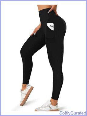 High Waisted Tummy Control Leggings Pockets 4 Way Stretch Yoga Pants